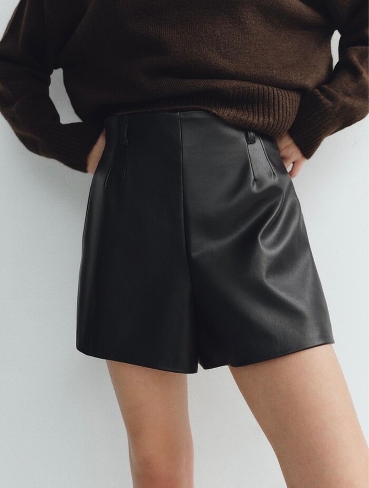 Zara deri şort S beden(Etiketli) - Görsel 4