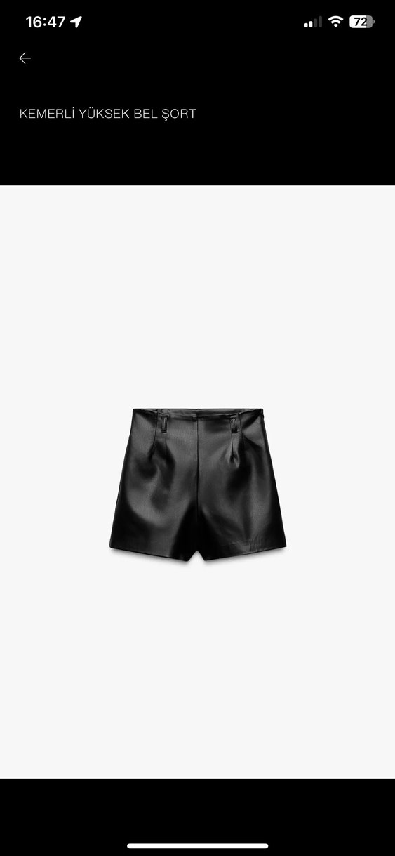 Zara deri şort S beden(Etiketli) - Görsel 5
