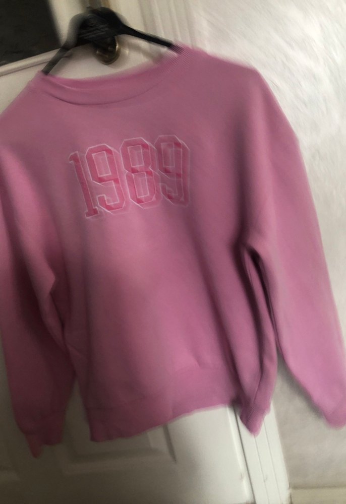 Pembe Oversize Kadın Sweatshirt 1989 Baskılı - Görsel 2
