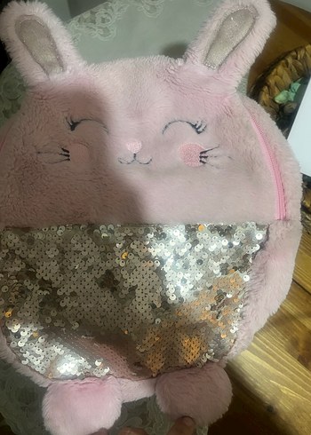 Pembe Tavşan Figürlü Çocuk Okul Çantası - Görsel 2