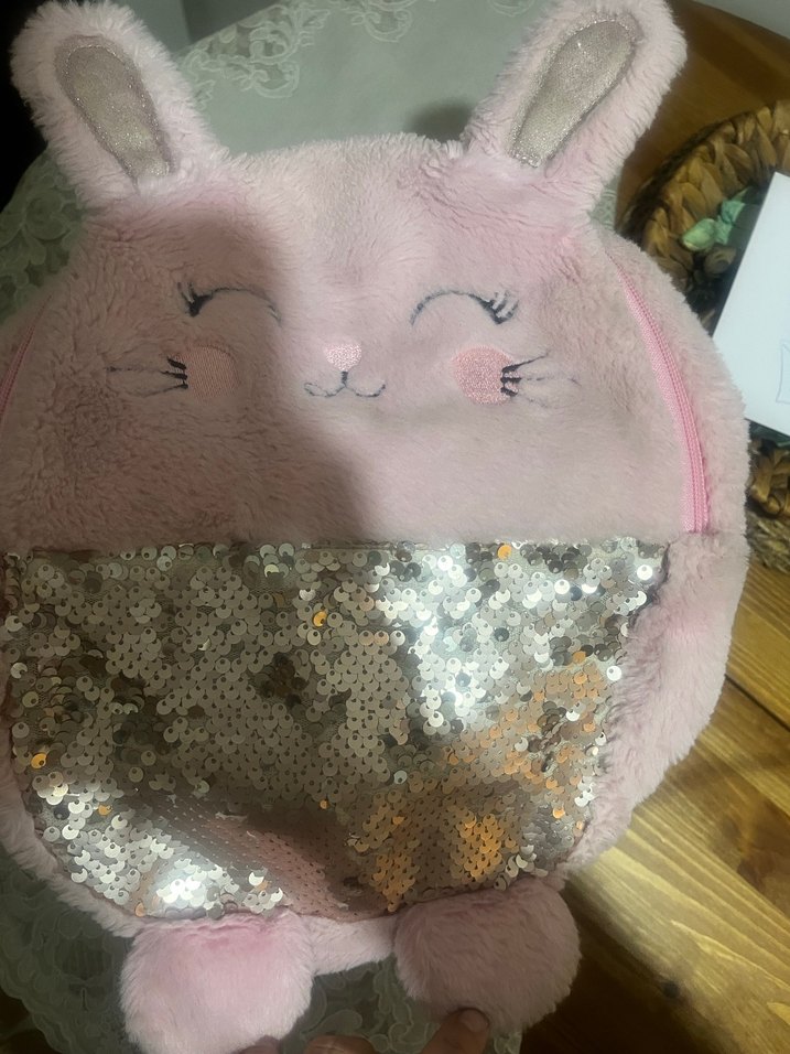 Pembe Tavşan Figürlü Çocuk Okul Çantası - Görsel 2