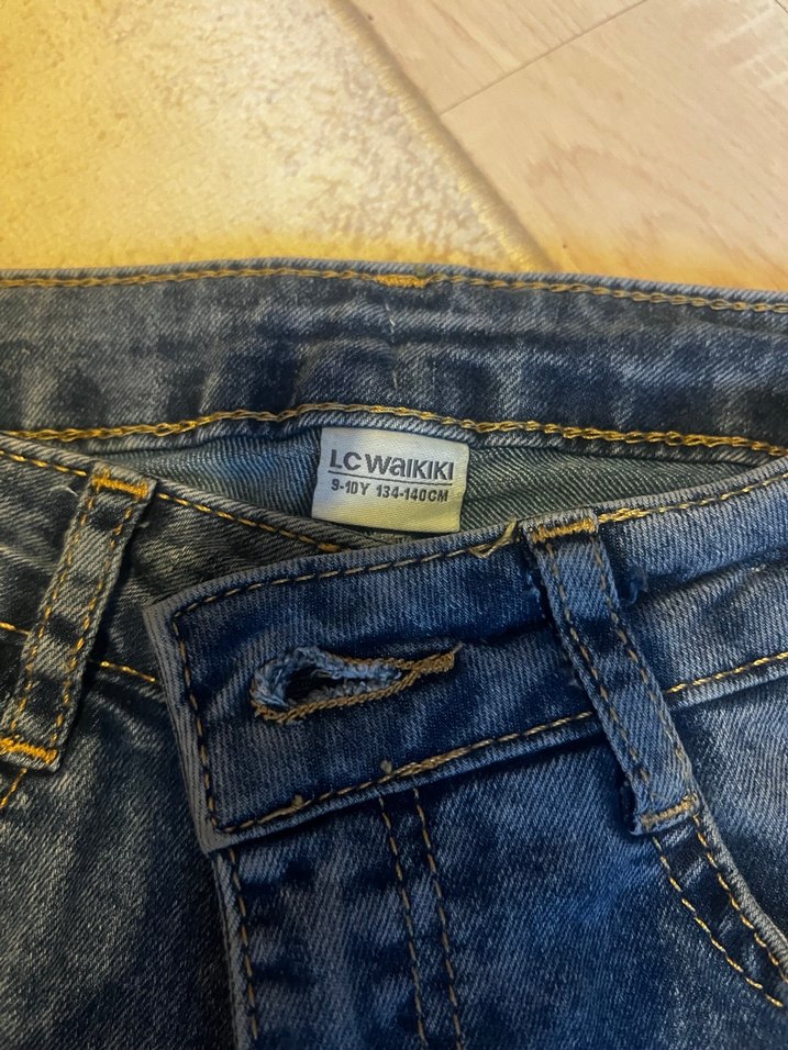 Kız çocuk Normal Kesim Kot Pantolon - Görsel 3