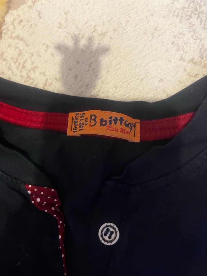 Düğmeli Siyah Erkek Çocuk Uzun Kollu Tişört - Görsel 2