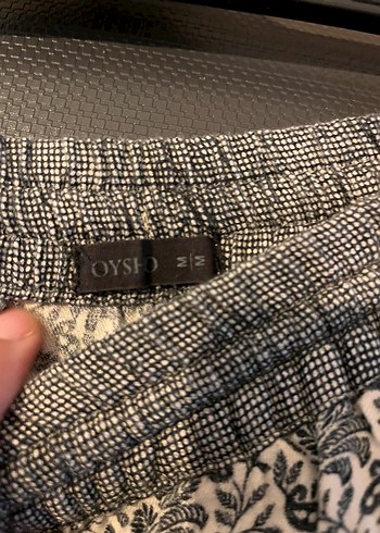 m Beden gri Renk Pamuklu Dantel Detaylı Pantolon