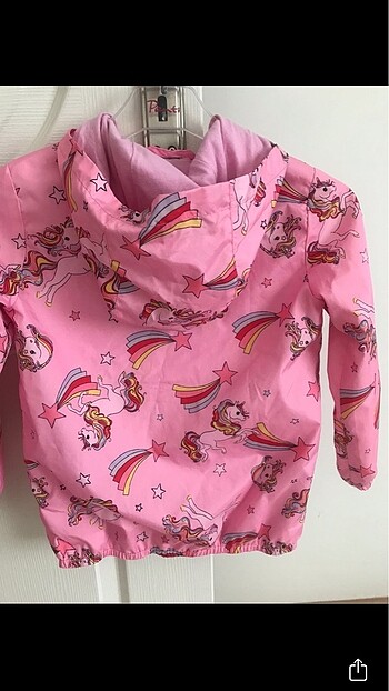 5 Yaş Beden pembe Renk Unicorn kız çocuk yağmurluk
