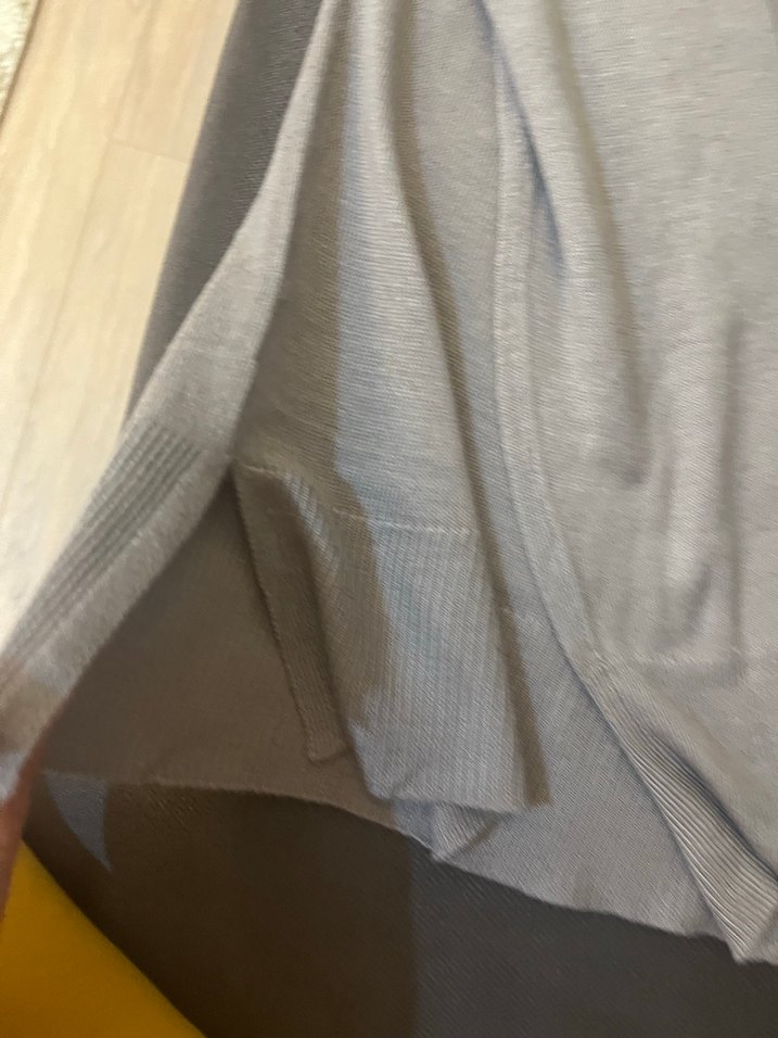 Gri Kadın Bisiklet Yaka Uzun Kollu Keten Kazak - Görsel 2