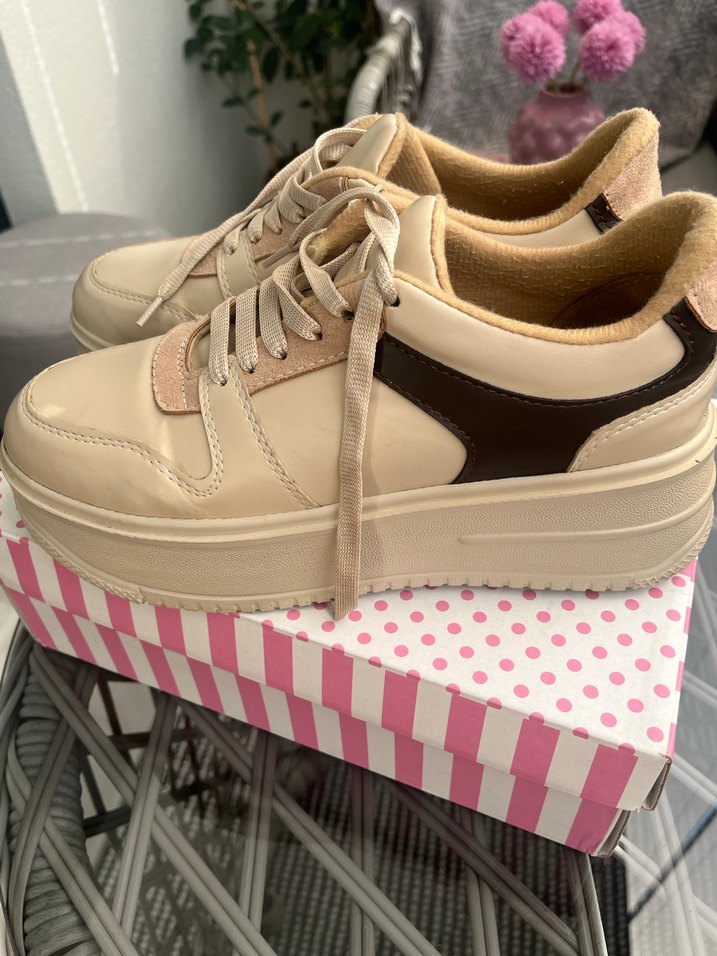 Bej Kadın Platform Spor Ayakkabı - Görsel 2
