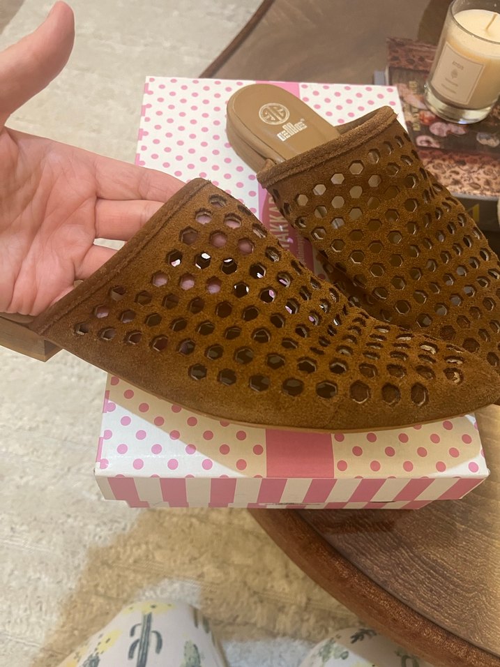 Dantel Detaylı Kahverengi Dolgu Topuklu Kadın Terlik - Görsel 4