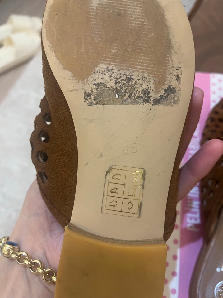 Dantel Detaylı Kahverengi Dolgu Topuklu Kadın Terlik - Görsel 3