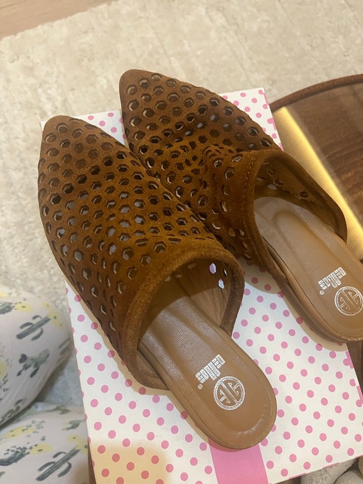 Dantel Detaylı Kahverengi Dolgu Topuklu Kadın Terlik - Görsel 5