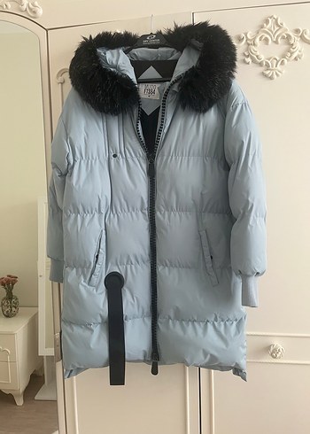 Siyah Kürklü Gri Kadın Kışlık Mont - Görsel 6