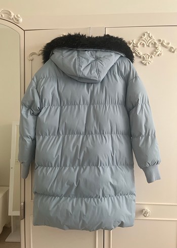 Siyah Kürklü Gri Kadın Kışlık Mont - Görsel 2