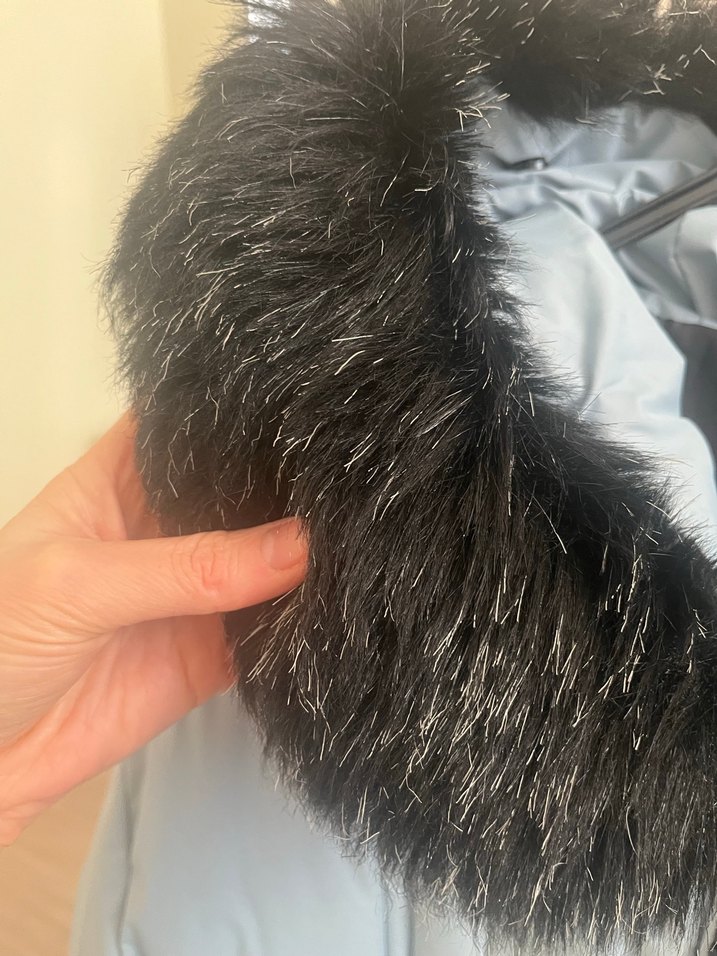 Siyah Kürklü Gri Kadın Kışlık Mont - Görsel 4