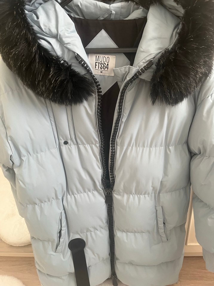 Siyah Kürklü Gri Kadın Kışlık Mont - Görsel 5