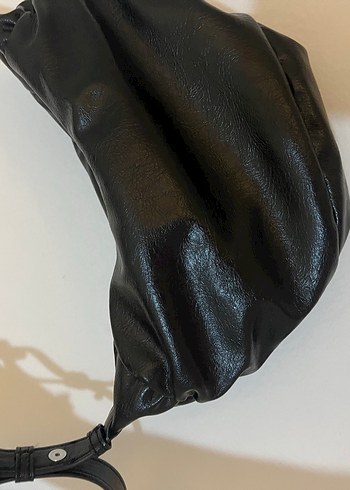 Siyah Deri Tokalı Kadın Çanta - Görsel 7