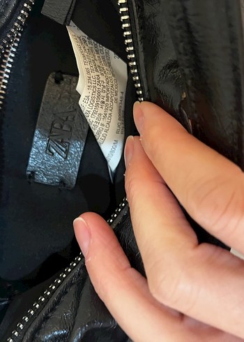 Siyah Deri Tokalı Kadın Çanta - Görsel 4