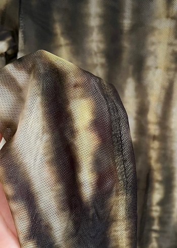 Kahverengi Transparan Uzun Kollu Balıkçı Yaka Bluz - Görsel 3