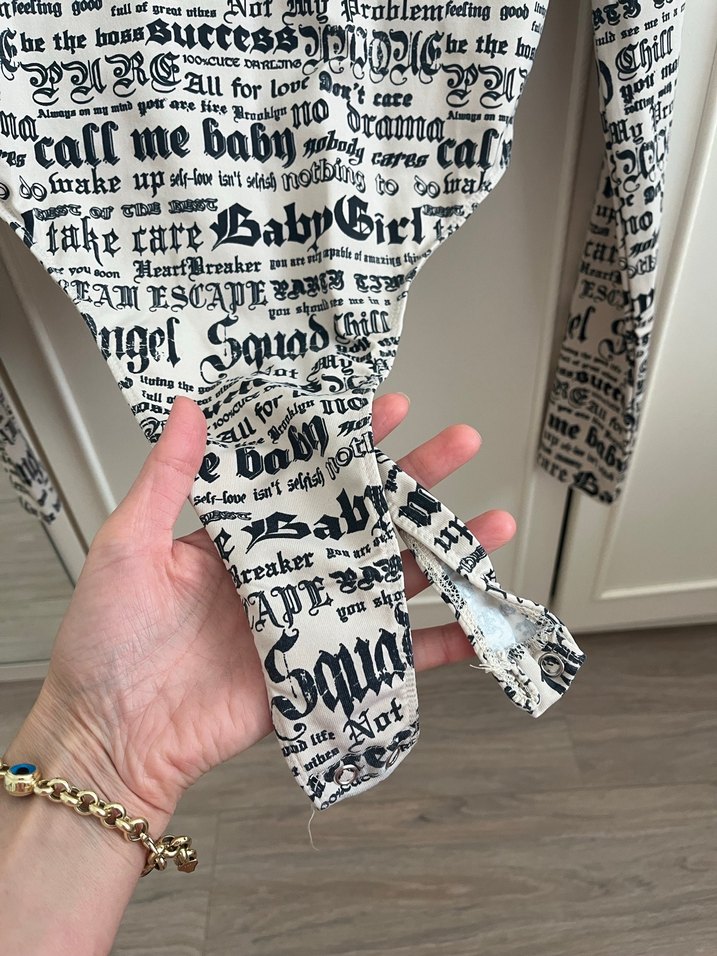 Baskılı Uzun Kollu Hamile Tişörtü - Görsel 4