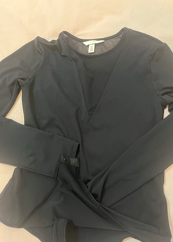 Siyah V Yakalı Kadın Bluz - Görsel 2