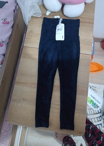 Kız Çocuk Lacivert Süet Tayt - Görsel 2