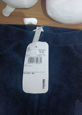 Kız Çocuk Lacivert Süet Tayt - Görsel 3