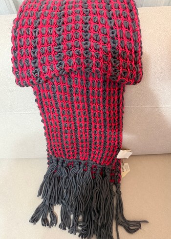 Defacto Gri pembe Örgü Kadın Atkı - Görsel 4