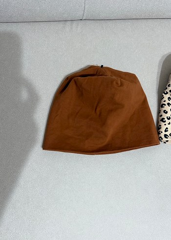 Çocuk Leopar Desenli ve Kahverengi Bere Seti - Görsel 3