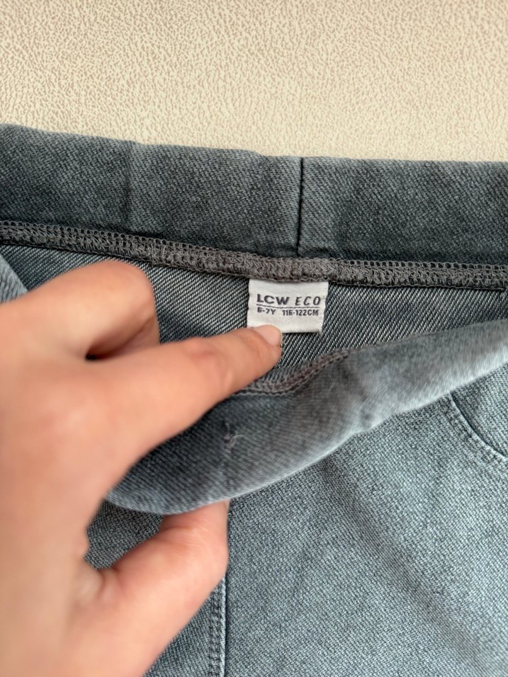 LCW Kız Çocuk Gri Denim tayt Pantolon - Görsel 3