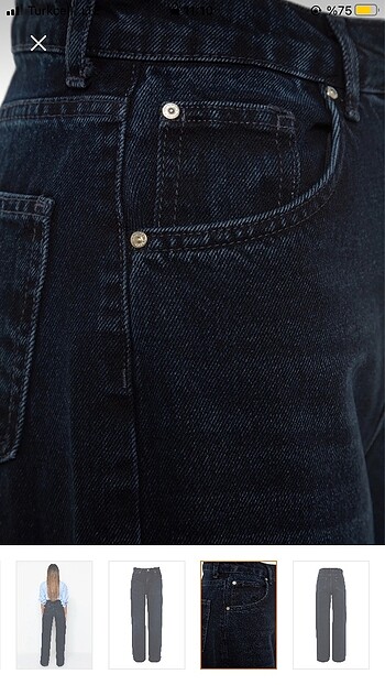 38 Beden GECE MAVİSİ WİDE LEG JEANS