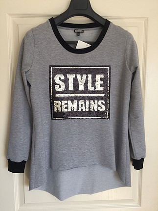 Pul işlemeli sweatshirt