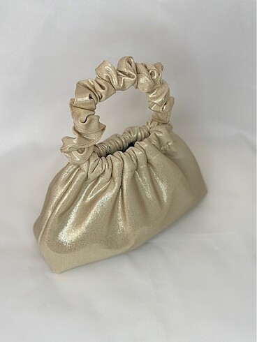 Soft gold simli abiye çanta