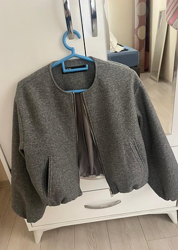 m Beden Zara Gri Bomber Ceket