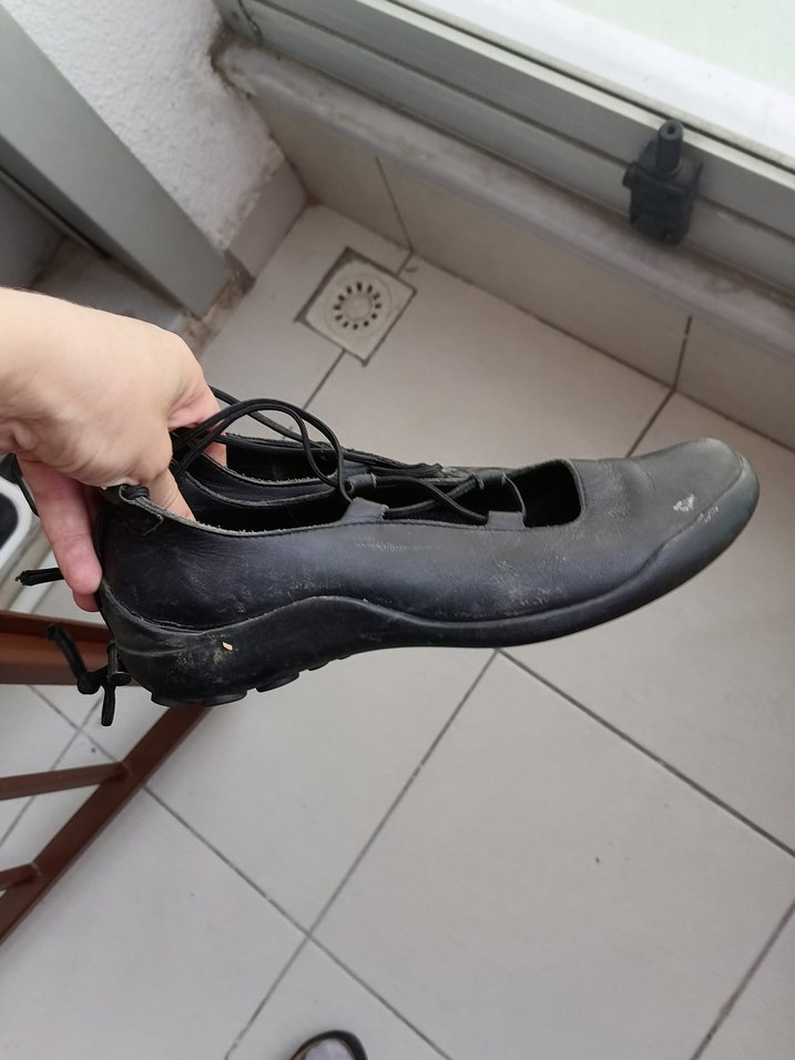 Siyah Deri Dolgu Top. Kemerli Kadın Ayakkabı arche marka 35 No - Görsel 5