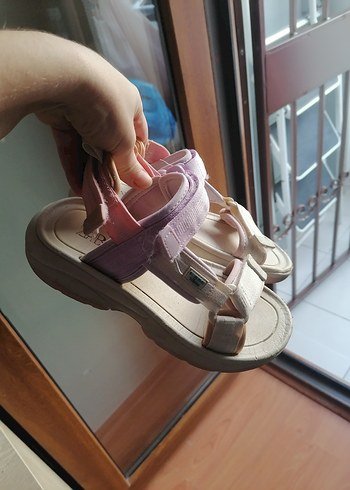 Zara Kız Çocuk Pastel Pembe Cırtlı sandalet - Görsel 5