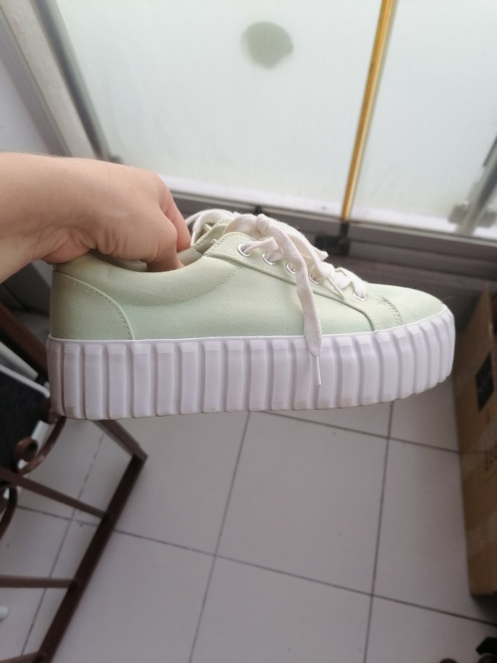 Yeşil Dolgu Topuklu sneaker Kadın Spor Ayakkabı - Görsel 4