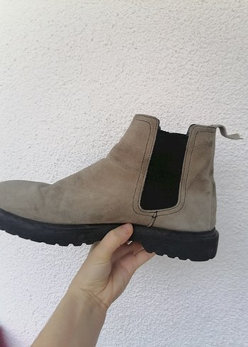 Gri süet Erkek Sokak Stili lastikli   Bot 44 numara - Görsel 5