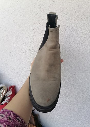 Gri süet Erkek Sokak Stili lastikli   Bot 44 numara - Görsel 4