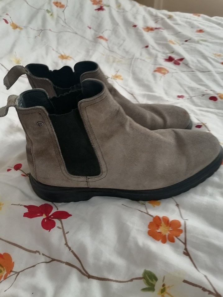 Gri süet Erkek Sokak Stili lastikli   Bot 44 numara - Görsel 2