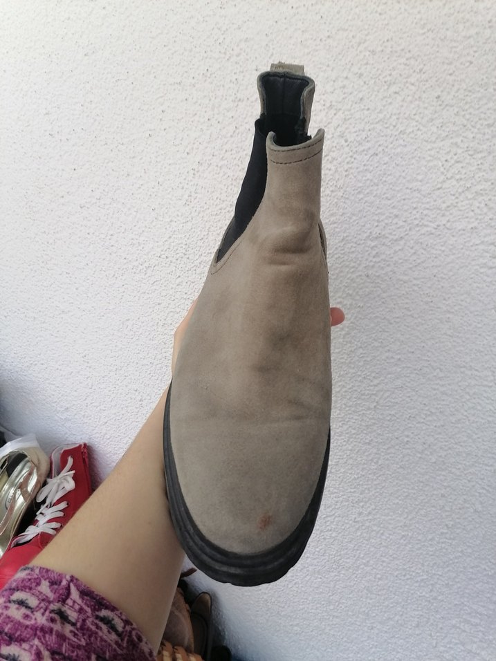 Gri süet Erkek Sokak Stili lastikli   Bot 44 numara - Görsel 4