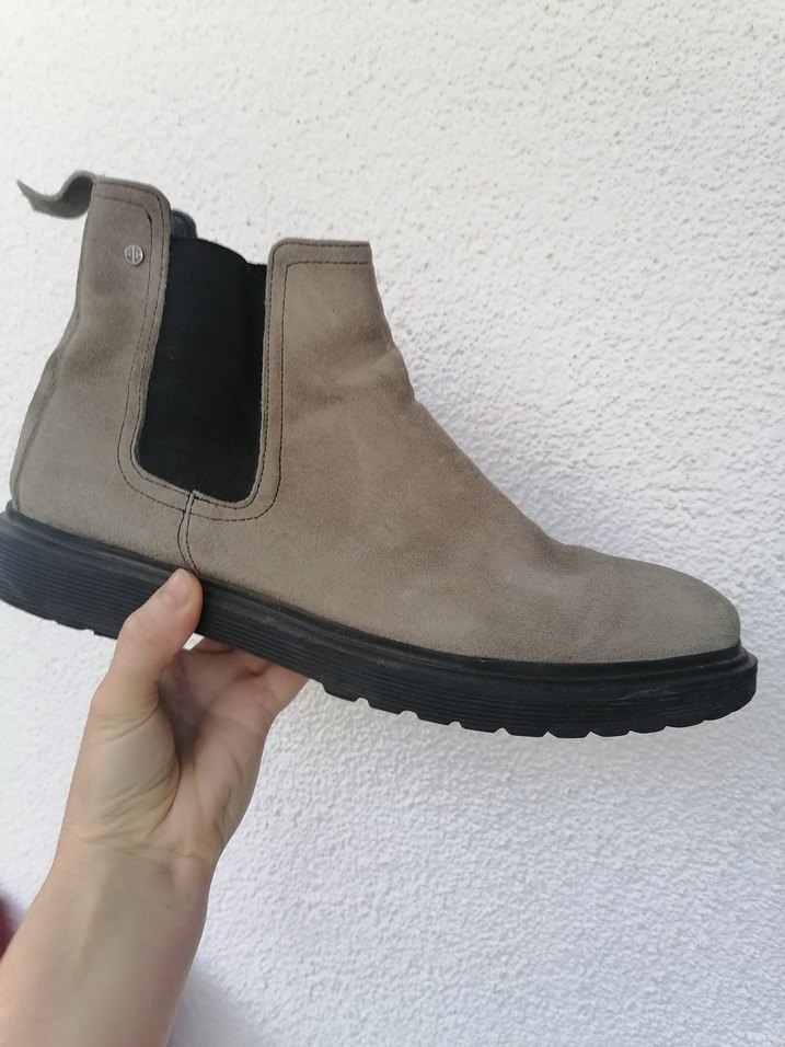 Gri süet Erkek Sokak Stili lastikli   Bot 44 numara - Görsel 3