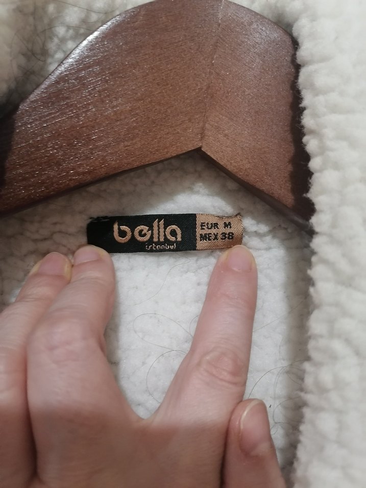 Bej Kadın Kışlık Kürklü Ceket M beden bej renk - Görsel 5