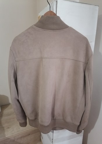 Bej Süet Erkek Ceket, Fermuarlı, Uzun Kollu, zara marka - Görsel 3