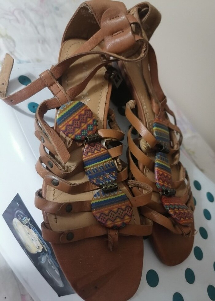 Nine west hakiki deri sandalet - Görsel 2