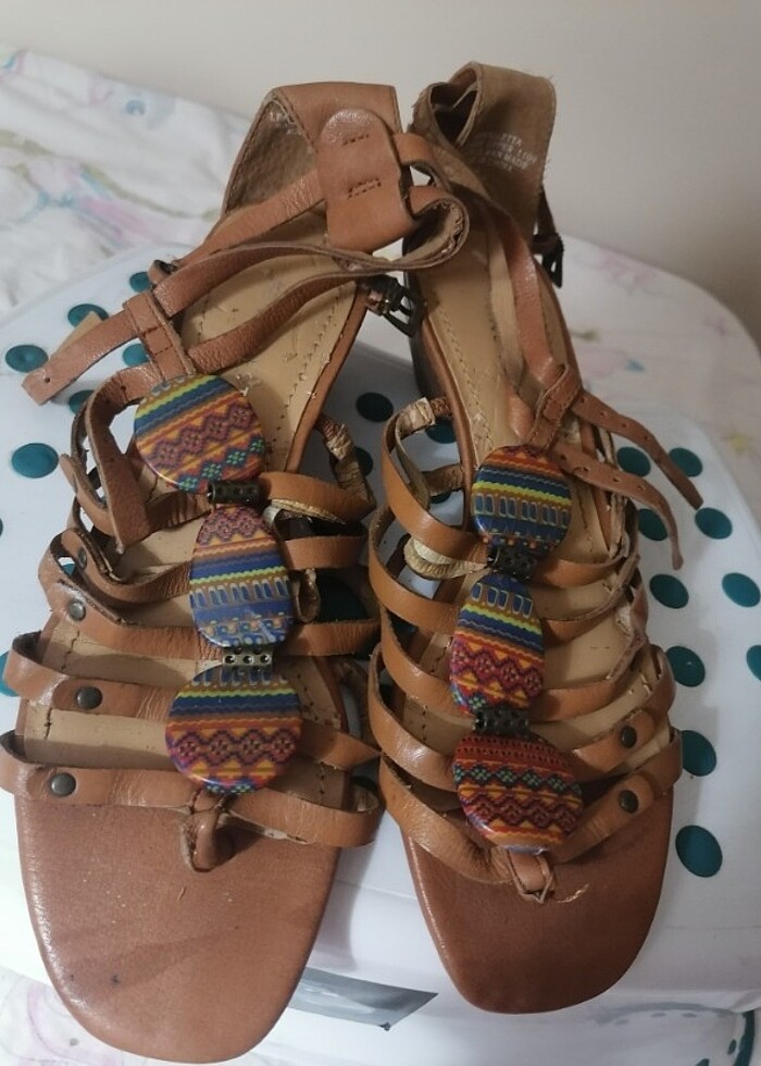 Nine west hakiki deri sandalet - Görsel 4