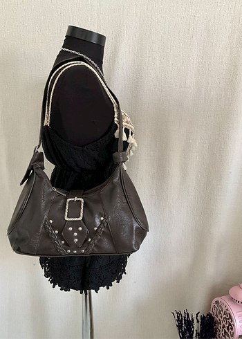 American Vintage Kahverengi Kemer Detaylı Gotik Kadın Çanta
