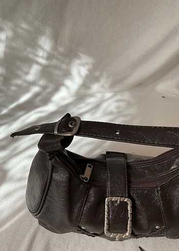 Beden kahverengi Renk Kahverengi Kemer Detaylı Gotik Kadın Çanta
