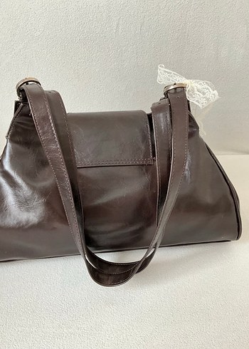 Beden kahverengi Renk Prada model charmlı vintage Çanta