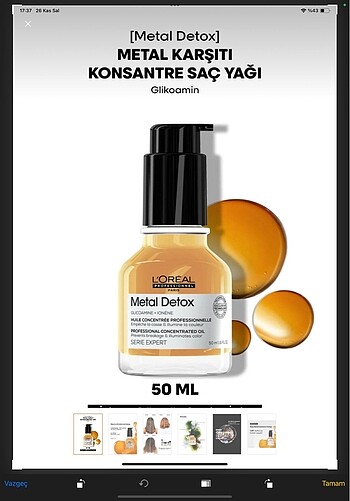 L?Oréal metal detox yağ