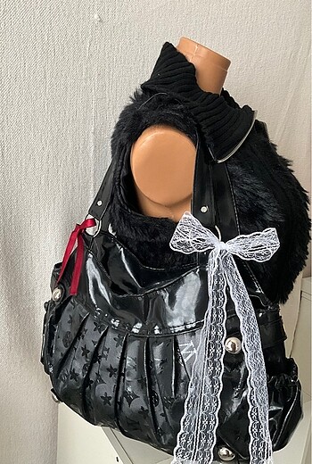 vintage kurdeleli y2k çanta gothic