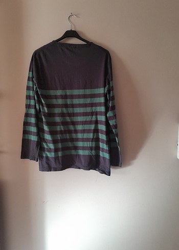 Yeşil Çizgili Kadın Triko Kazak - Görsel 2